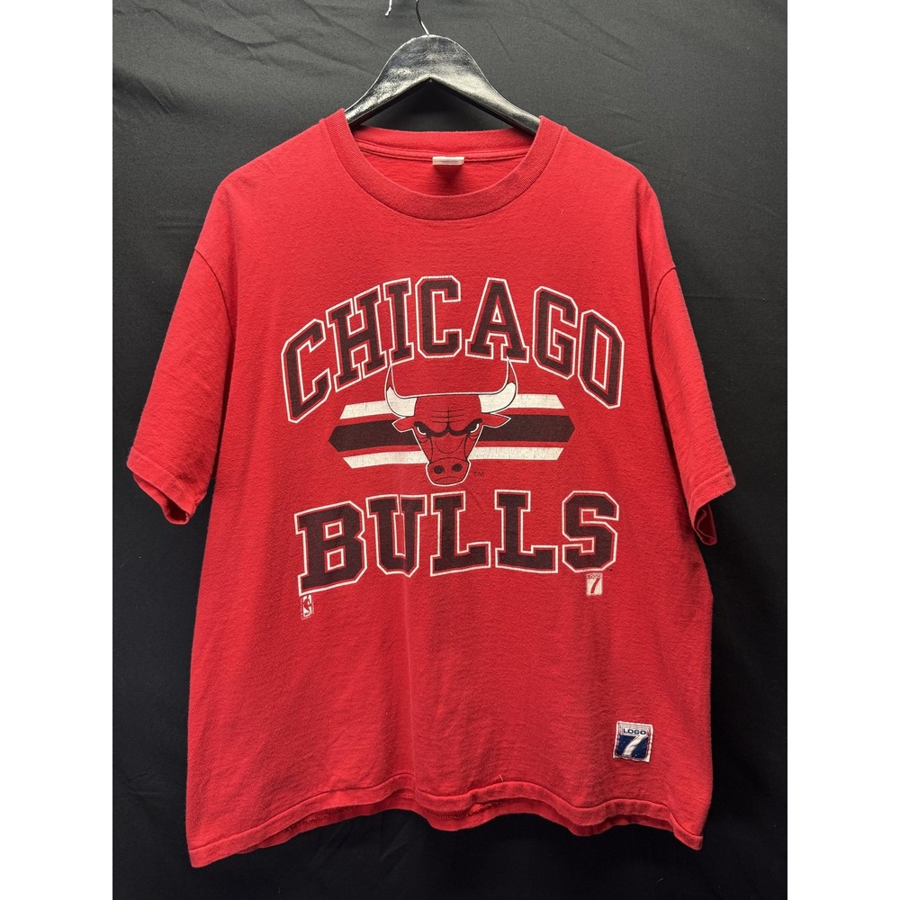 Vintage Chicago Bulls Shirt Mens X-Large Red NBA Basketball Made USA Logo 7 90s